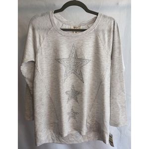 Style & Company Metallic Star Sweatshirt - Medium